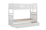 Galen White Twin/Twin Bunk Bed with Twin Trundle