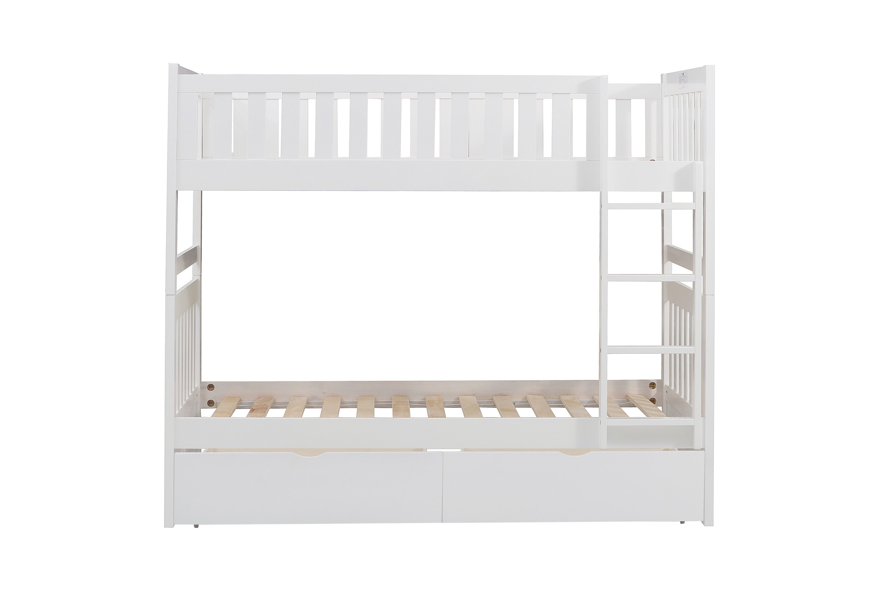 Galen White Twin/Twin Bunk Bed with Storage Boxes from Homelegance - Luna Furniture