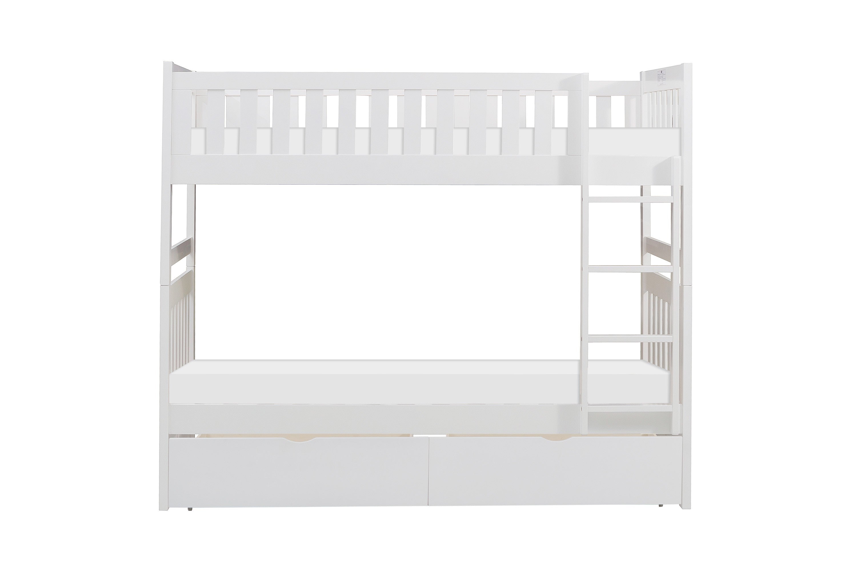 Galen White Twin/Twin Bunk Bed with Storage Boxes from Homelegance - Luna Furniture