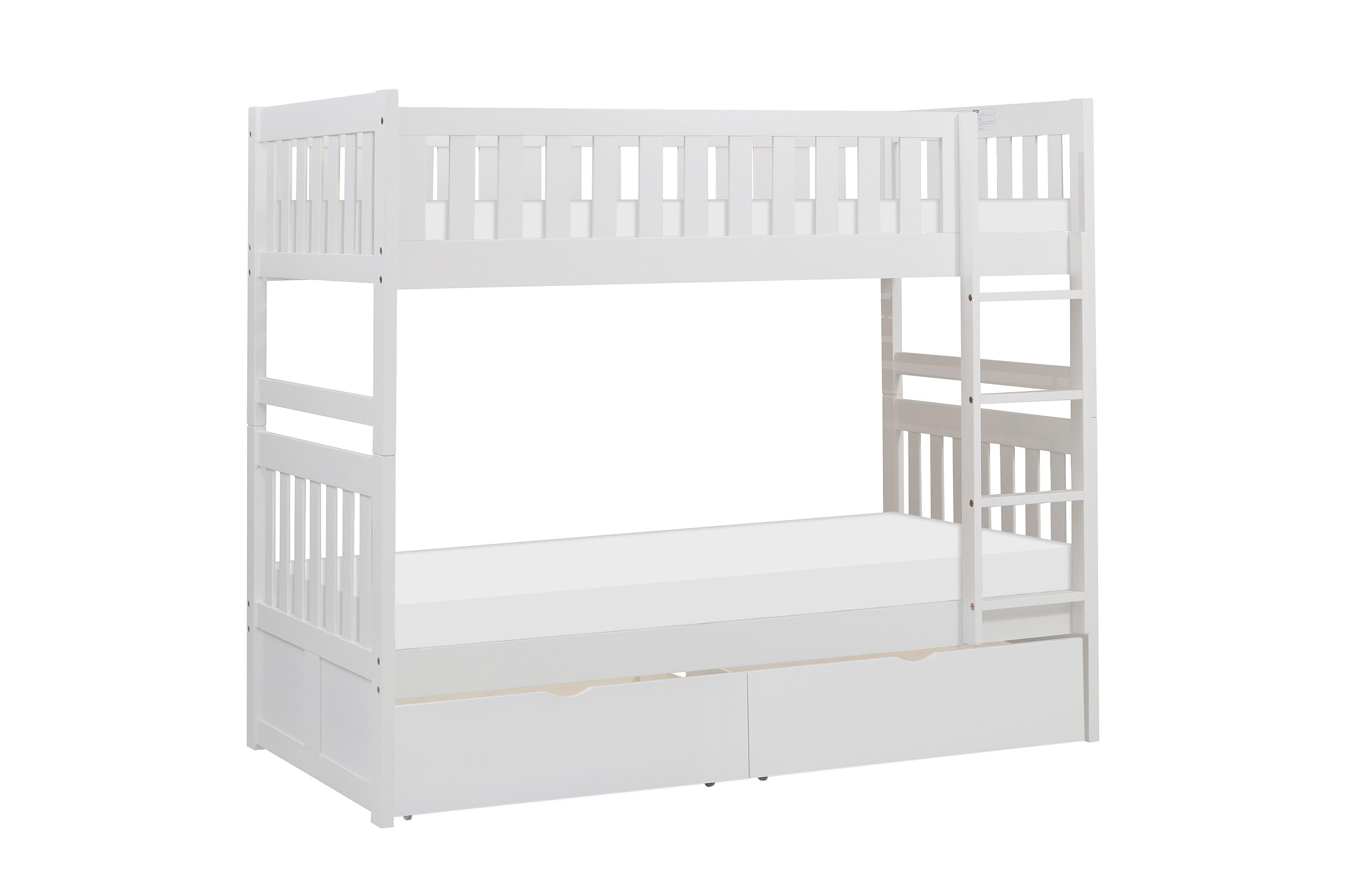 Galen White Twin/Twin Bunk Bed with Storage Boxes from Homelegance - Luna Furniture