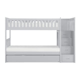 Orion Gray Twin/Twin Step Bunk Bed with Twin Trundle