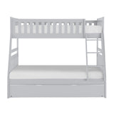 Orion Gray Twin/Full Bunk Bed with Twin Trundle