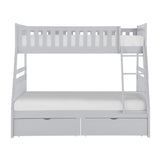 Orion Gray Twin/Full Bunk Bed with Storage Boxes