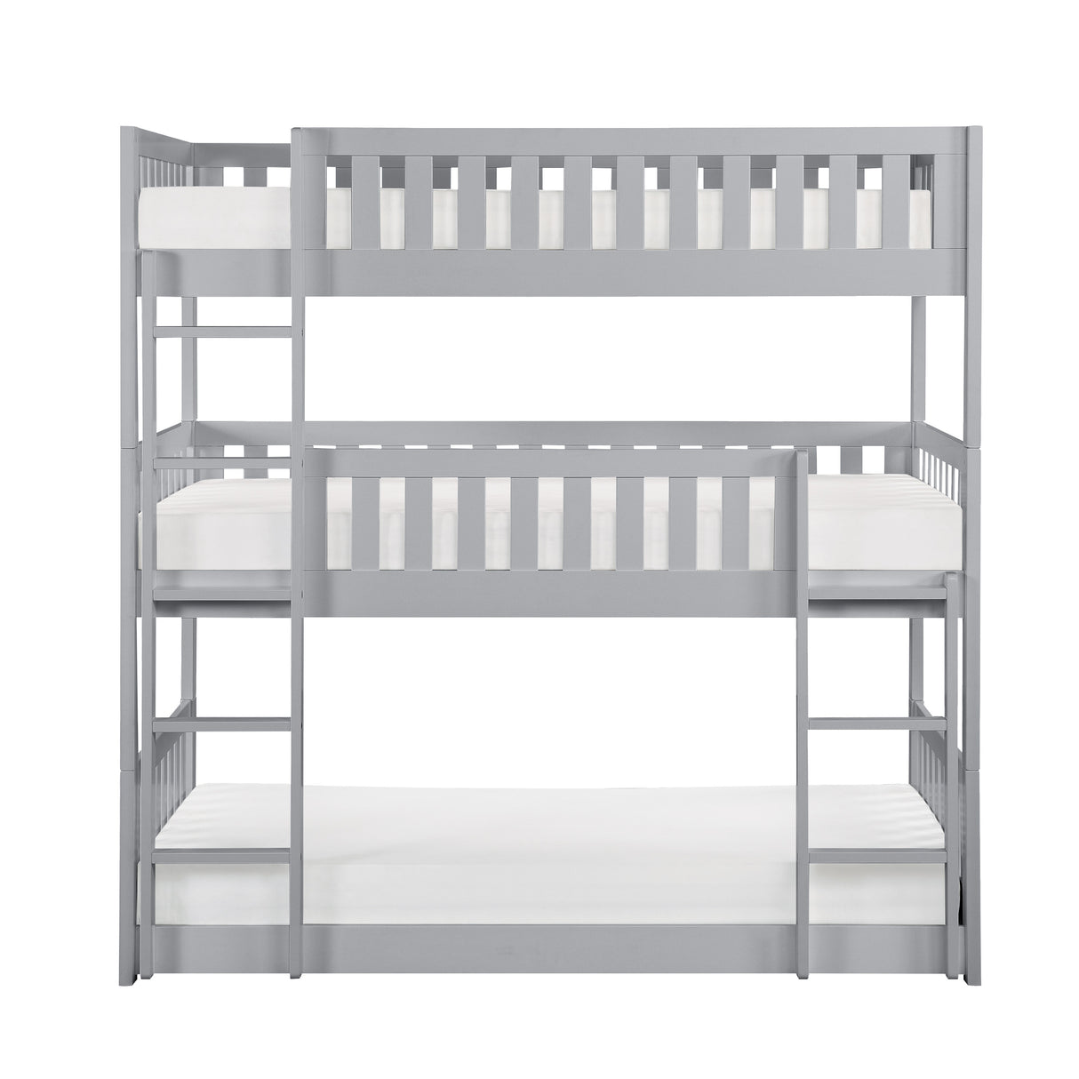 Orion Gray Twin Triple Bunk Bed from Homelegance - Luna Furniture