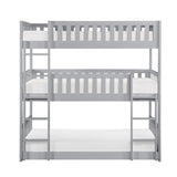 Orion Gray Twin Triple Bunk Bed from Homelegance - Luna Furniture