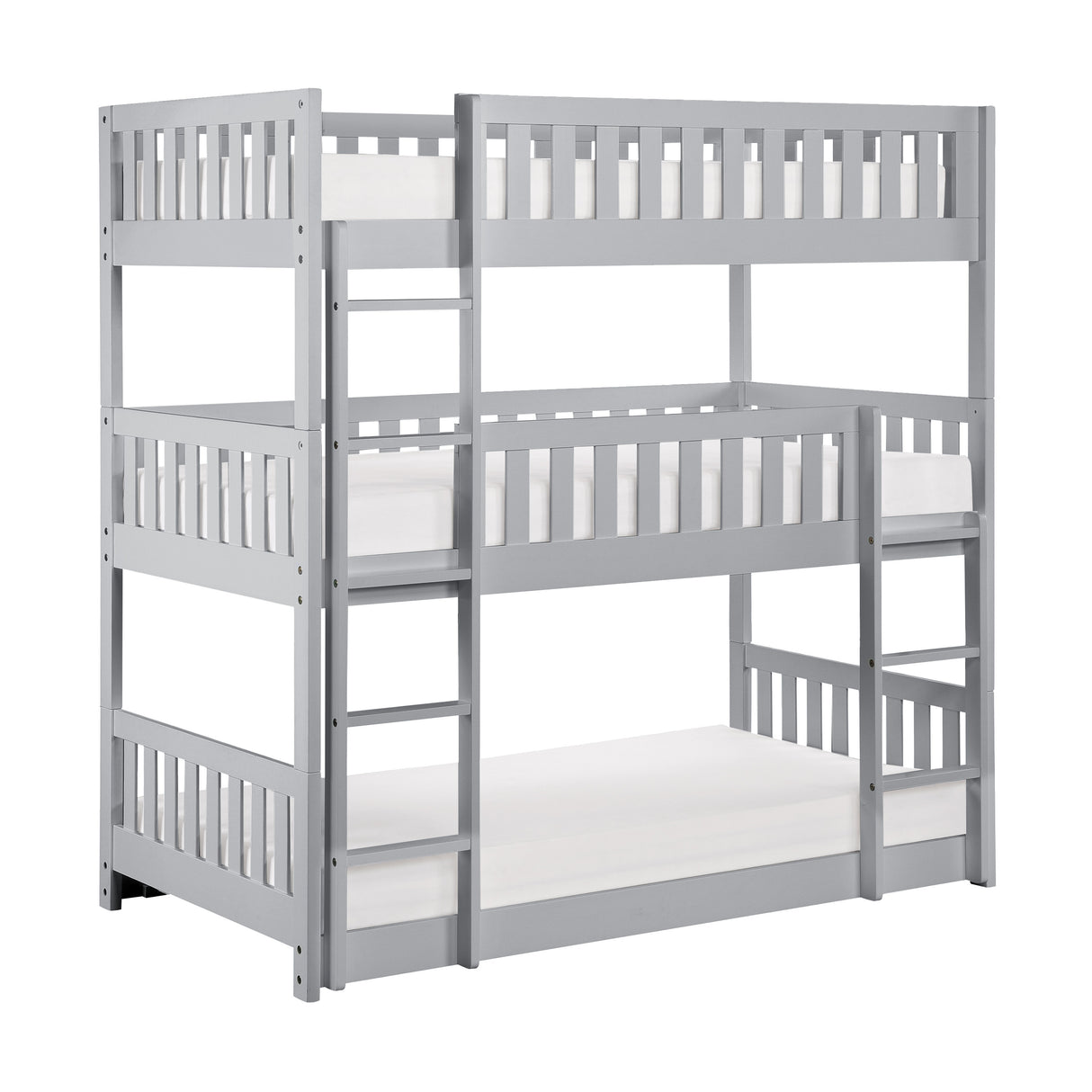Orion Gray Twin Triple Bunk Bed from Homelegance - Luna Furniture