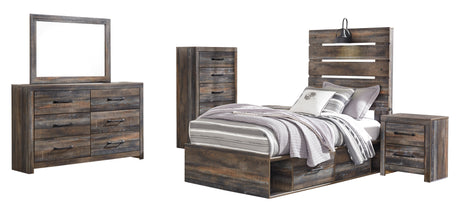 Drystan Multi LED Storage Youth Platform Bedroom Set with 2 Drawers from Ashley - Luna Furniture