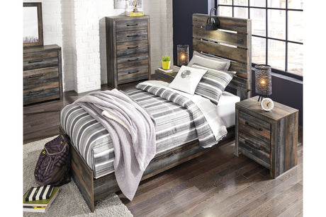 Drystan Multi LED Twin Panel Bed from Ashley - Luna Furniture