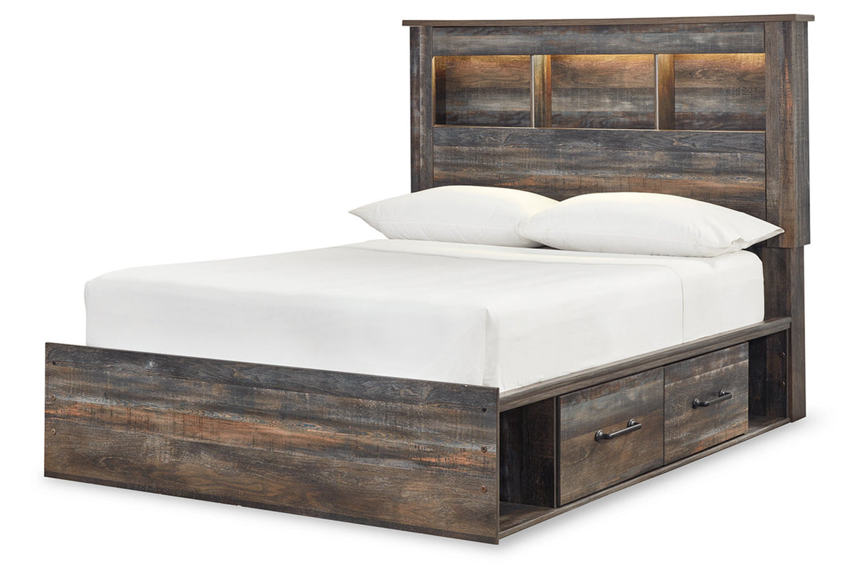 Drystan Multi Full LED Bookcase Storage Platform Bed with 4 Drawers from Ashley - Luna Furniture