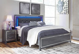 Lodanna Gray LED Upholstered Platform Bedroom Set from Ashley - Luna Furniture