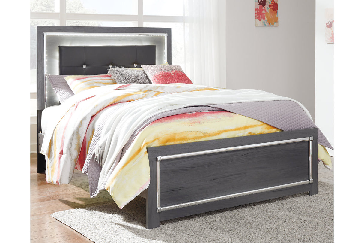 Lodanna Gray Full LED Upholstered Panel Bed from Ashley - Luna Furniture