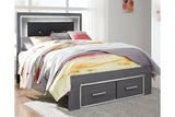 Lodanna Gray Full LED Upholstered Storage Panel Bed from Ashley - Luna Furniture