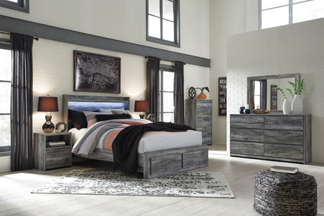 Baystorm Gray LED Storage Platform Bedroom Set from Ashley - Luna Furniture