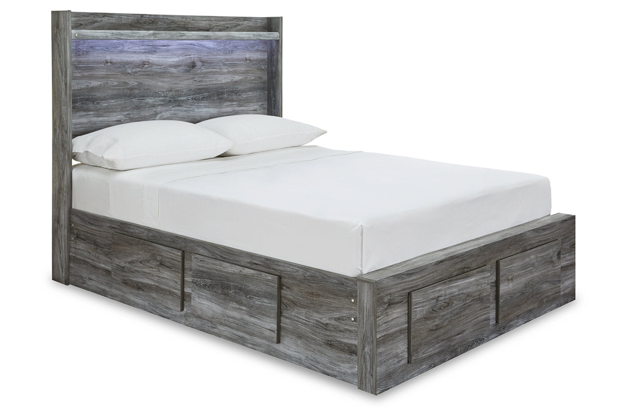Baystorm Gray Full LED Storage Platform Bed with 4 Drawers from Ashley - Luna Furniture