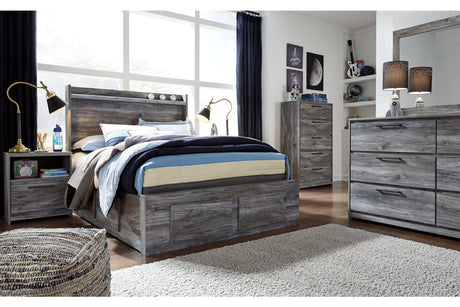 Baystorm Gray Full LED Storage Platform Bed with 6 Drawers from Ashley - Luna Furniture