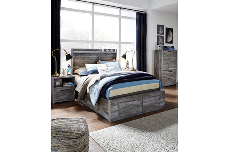 Baystorm Gray Full LED Storage Platform Bed with 6 Drawers from Ashley - Luna Furniture