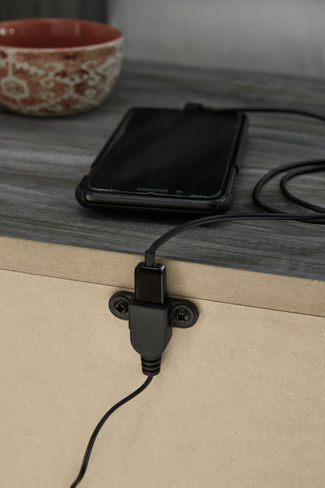 Baystorm Gray LED Storage Platform Bedroom Set with 4 Drawers from Ashley - Luna Furniture