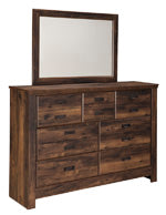 Quinden Dark Brown Bedroom Mirror - Luna Furniture