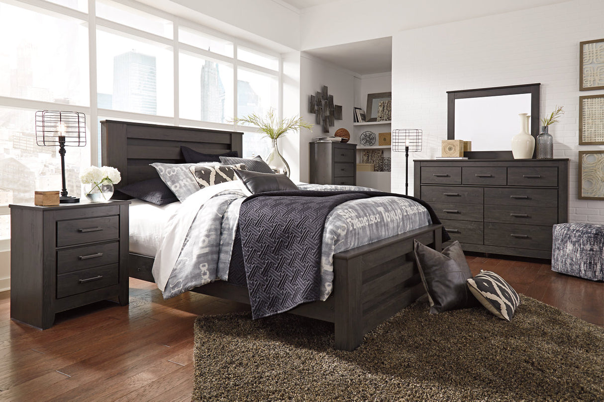 Brinxton Charcoal King Panel Bed from Ashley - Luna Furniture