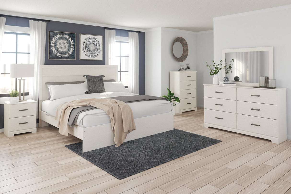 Stelsie White King Panel Bed -  - Luna Furniture