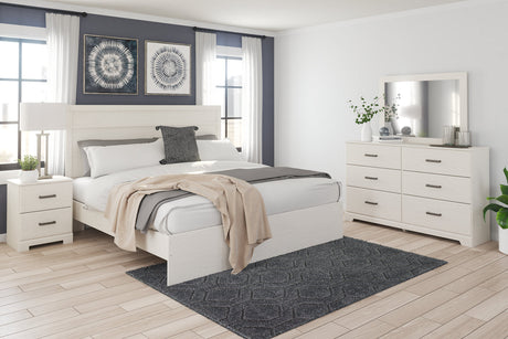 Stelsie White King Panel Bed from Ashley - Luna Furniture
