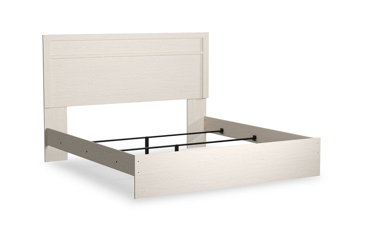 Stelsie White King Panel Bed -  - Luna Furniture