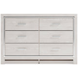 Altyra White Upholstered LED Bookcase Panel Bedroom Set from Ashley - Luna Furniture