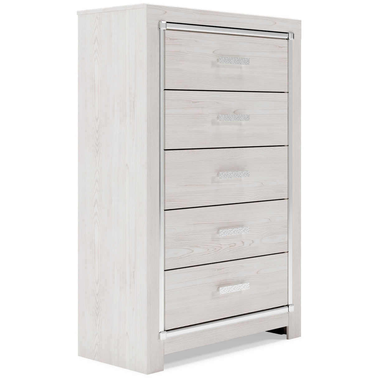 Altyra White Upholstered LED Bookcase Storage Platform Bedroom Set from Ashley - Luna Furniture