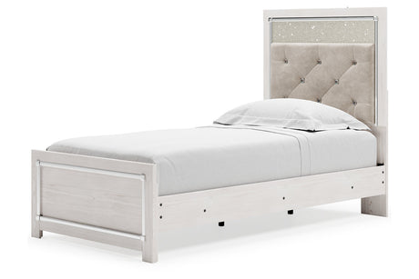 Altyra White Twin Upholstered Panel Bed from Ashley - Luna Furniture