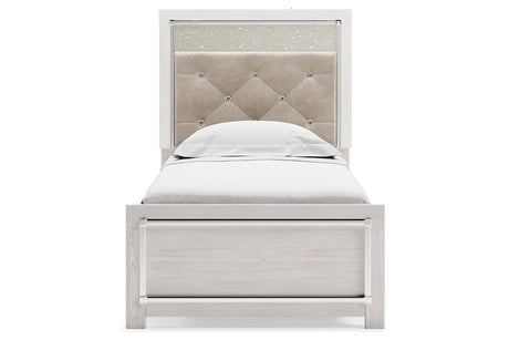 Altyra White Twin Upholstered Panel Bed from Ashley - Luna Furniture