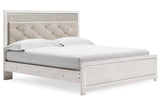 Altyra White King Upholstered Panel Bed from Ashley - Luna Furniture