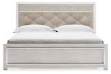 Altyra White King Upholstered Panel Bed from Ashley - Luna Furniture