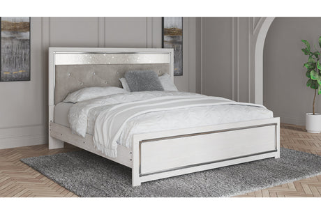 Altyra White King Upholstered Panel Bed from Ashley - Luna Furniture
