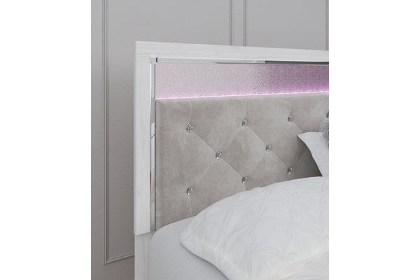 Altyra White King/California King Upholstered Panel Headboard