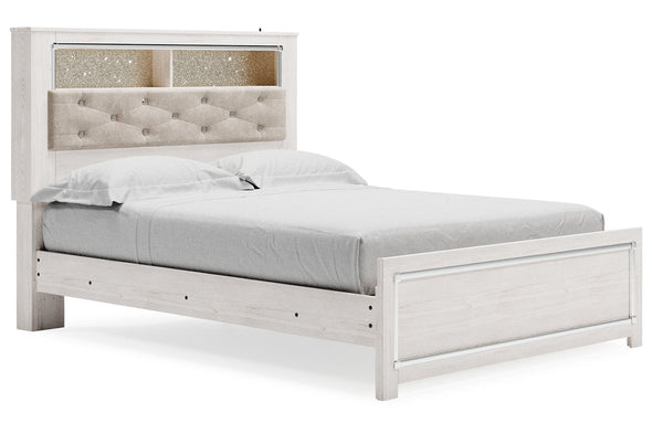 Altyra White Queen Panel Bookcase Bed