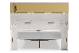 Altyra White Queen Upholstered LED Bookcase Storage Platform Bed from Ashley - Luna Furniture
