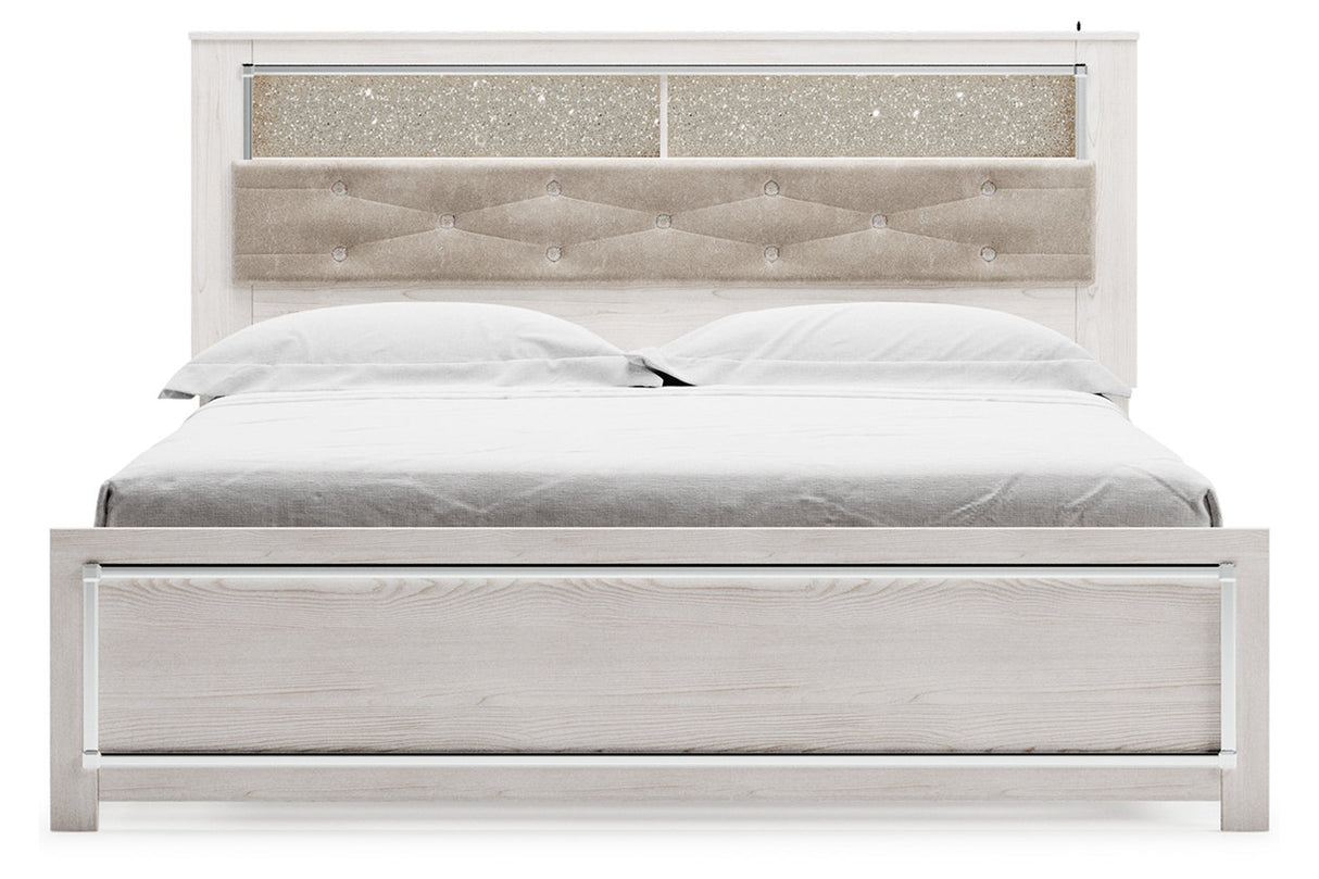 Altyra White King Panel Bookcase Bed