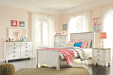 Willowton Whitewash Full Panel Bed -  - Luna Furniture