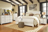 Willowton Whitewash King Sleigh Bed - Ashley - Luna Furniture
