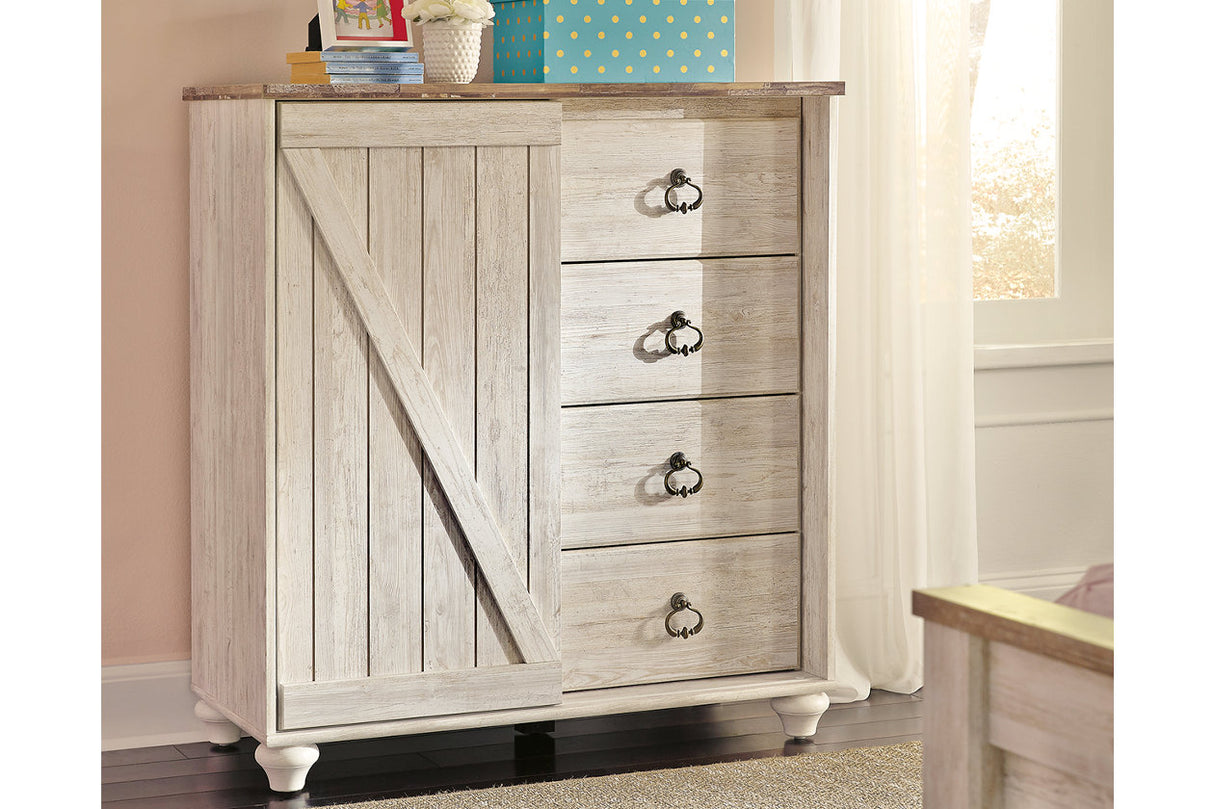 Willowton Whitewash Dressing Chest from Ashley - Luna Furniture