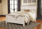 Willowton Whitewash Queen Panel Rails from Ashley - Luna Furniture