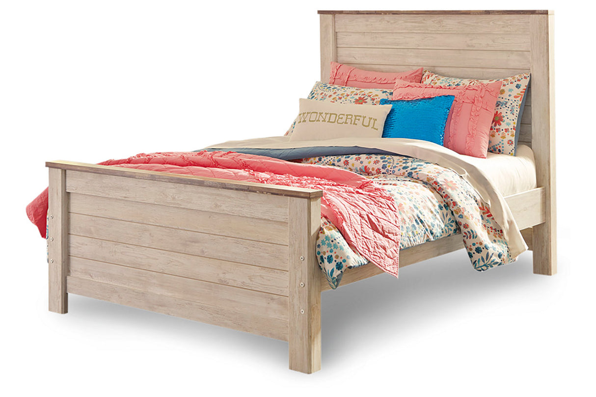 Willowton Whitewash Full Panel Bed from Ashley - Luna Furniture