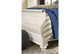 Willowton Whitewash King Sleigh Bed from Ashley - Luna Furniture