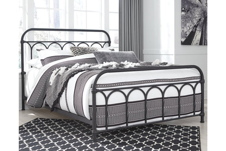 Nashburg Black Queen Metal Platform Bed from Ashley - Luna Furniture