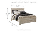 Bellaby Whitewash Queen Storage Platform Bed from Ashley - Luna Furniture