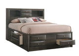 Emily Gray King Storage Platform Bed from Crown Mark - Luna Furniture