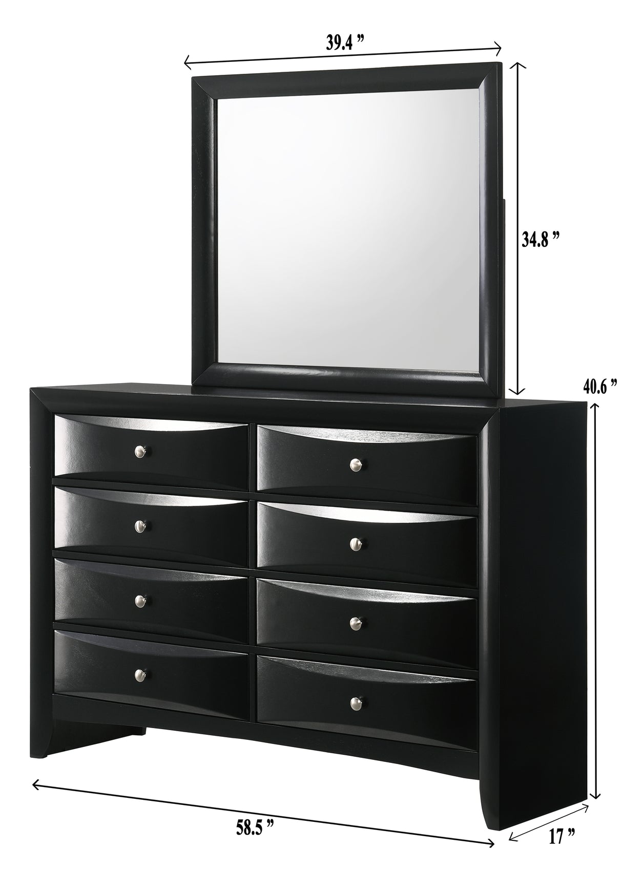 Fallon Black Bedroom Mirror (Mirror Only) from Crown Mark - Luna Furniture