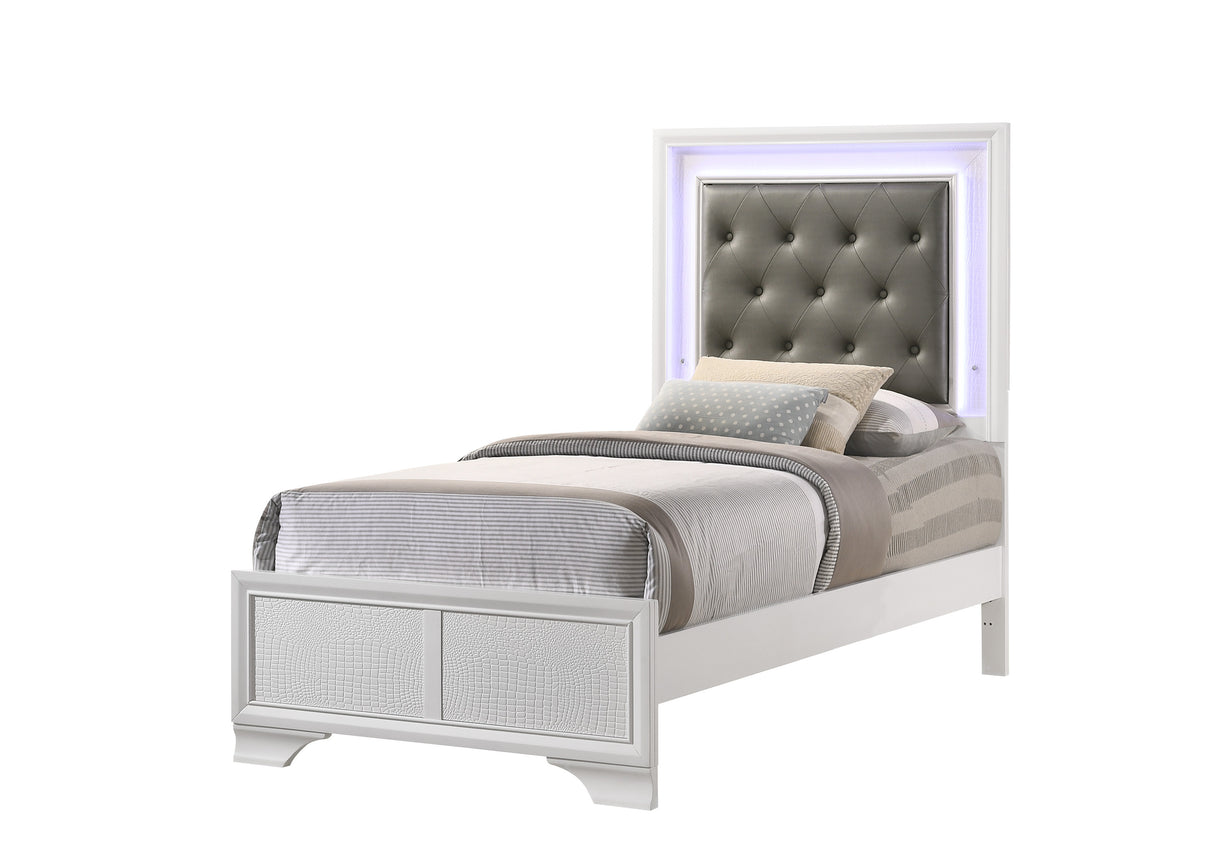 Lyssa Frost LED Upholstered Panel Youth Bedroom Set from Crown Mark - Luna Furniture