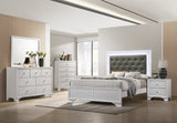 Lyssa Frost Twin LED Upholstered Panel Bed from Crown Mark - Luna Furniture