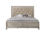 Lila Champagne King Upholstered Panel Bed